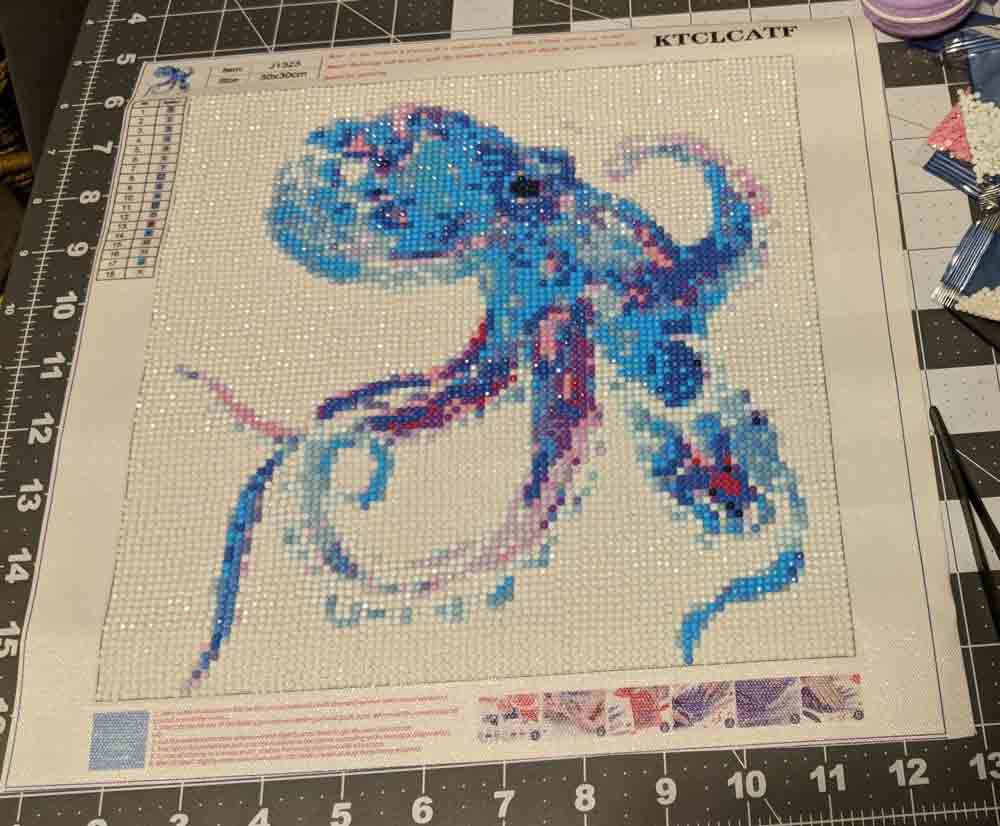 Purple and blue swirl octopus.